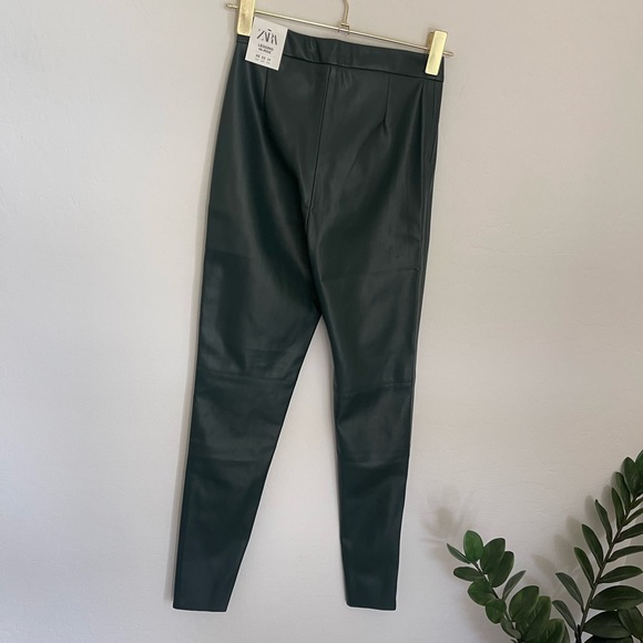 ZARA High Waist Faux Leather Pants Size XS NWT - Picture 5 of 7